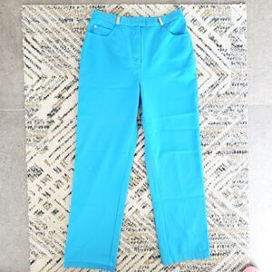 St. John Sport Womens Aqua Blue Pants Travel Trousers Cotton Spandex SZ 8